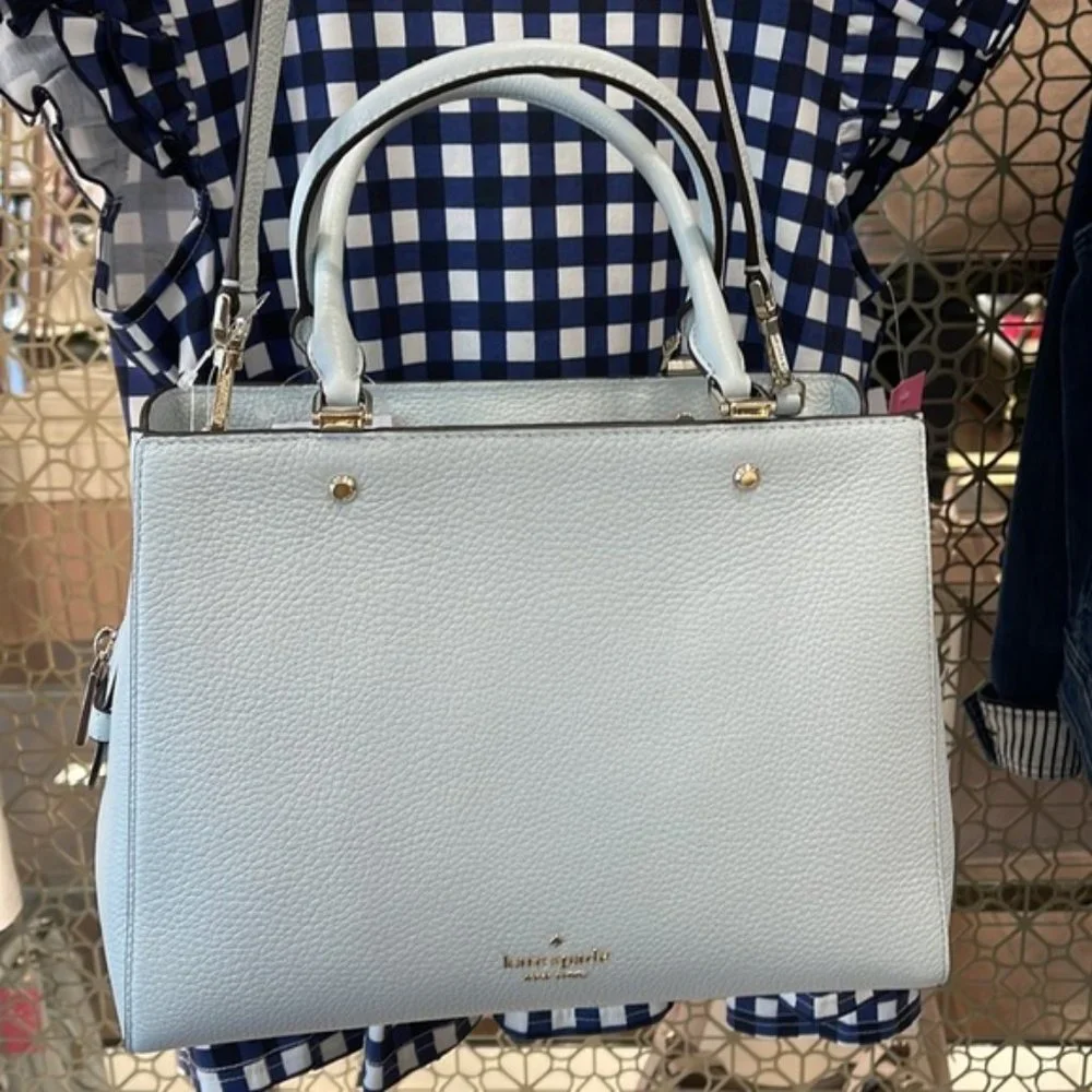 Kate Spade Leila Medium Triple Compartment Satchel Hazy Morning Color - Picture 13 of 16